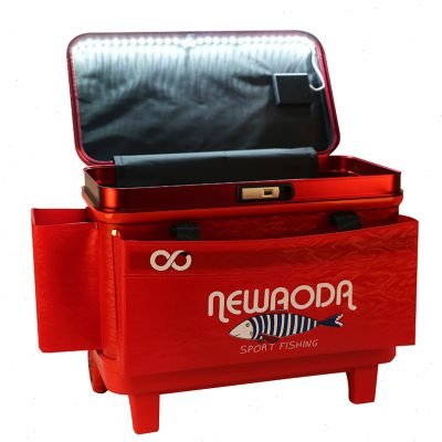 New fishing gear box hard-covered, large-wheeled, multi-purpose fishing tank with thick fish drums and drum fishing gear pack